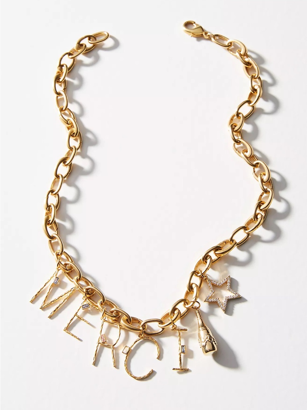 New Anthropologie Gold Charm Necklace
